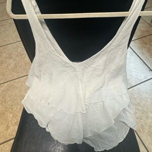 Free People White Layered Crop Top
